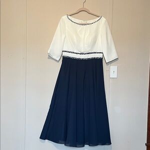 JJs House White and Navy Dress
